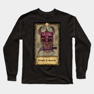 Knight Of Swords. Eternal Bones Tarot (Colorful) design. Long Sleeve T-Shirt